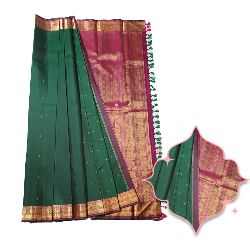 Dark green kancheevaram