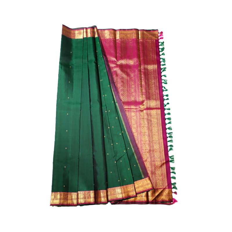 Dark green kancheevaram