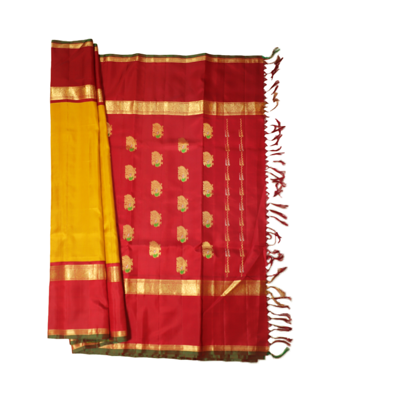 Mustard gadwal silk