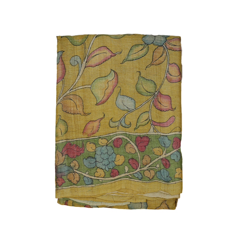 Mustard tusser silk