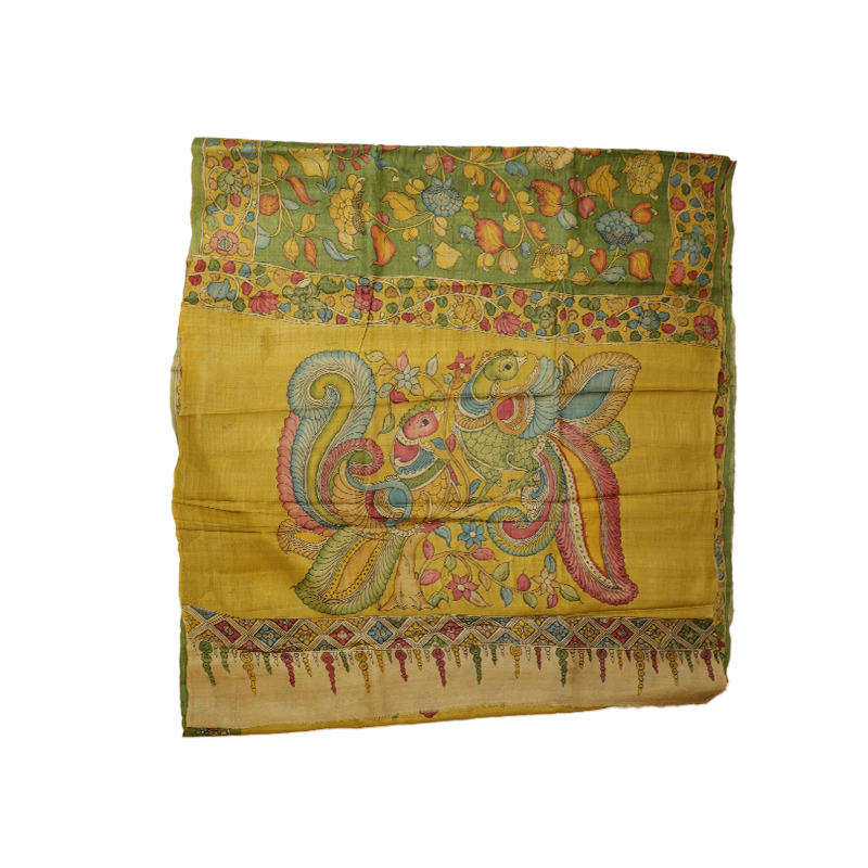 Mustard tusser silk