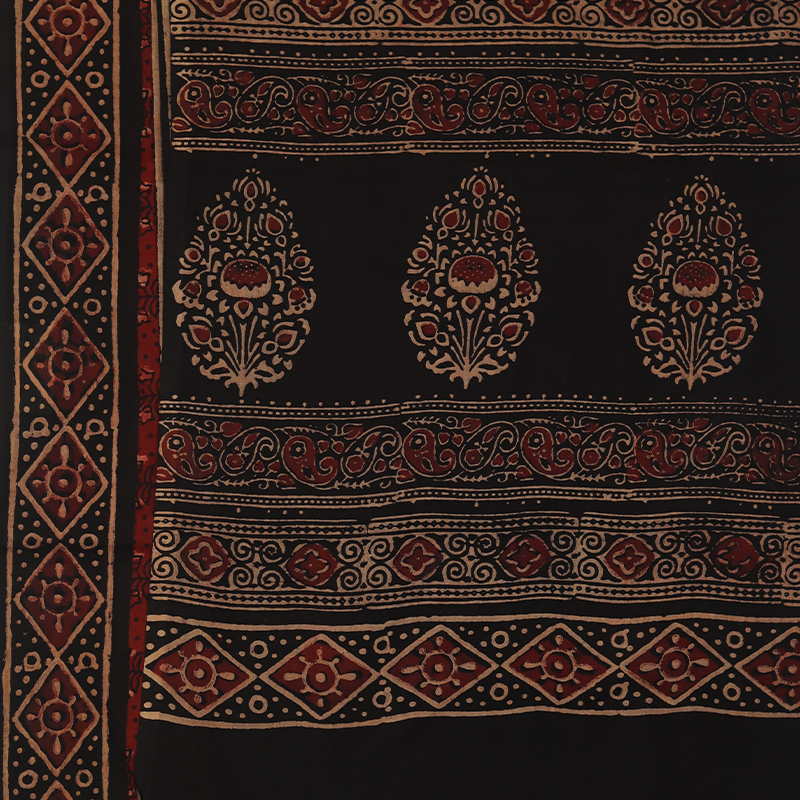 Ajrak cotton saree