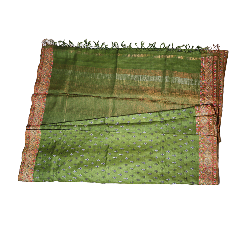 green tusser saree