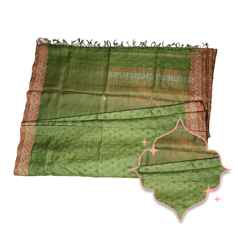 green tusser saree